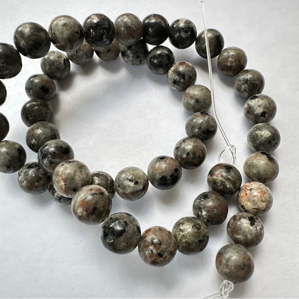 Yooperlite 8mm UV Glow Natural Stone Beaded Stretchy Bracelet Size 7